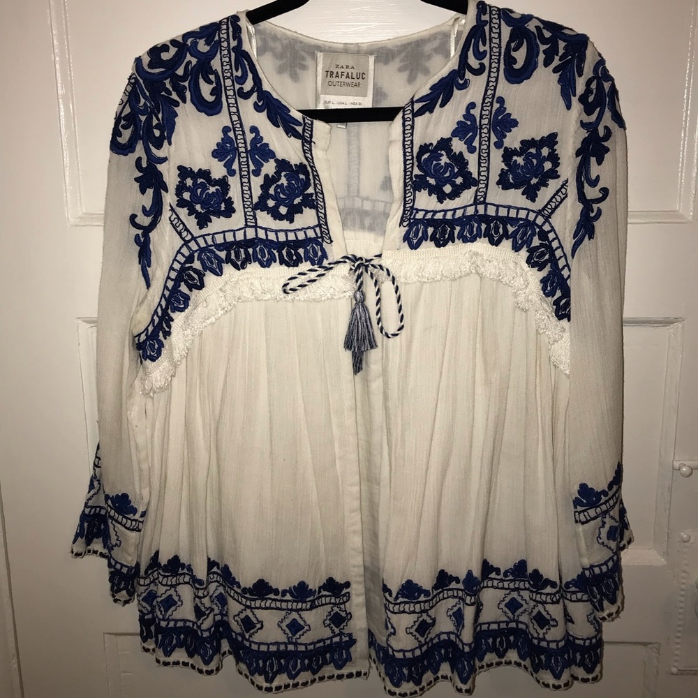 Zara embroidered top